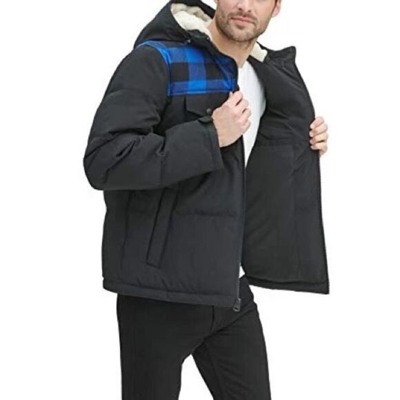 NEW * LEVI’S Men's Heavyweight Quilted Hooded Jacket, Mid-Length   L - Picture 2 of 13